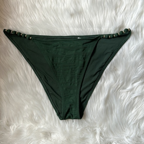 Aerie Jacquard Cheeky Bikini Bottoms Green Size Large - Picture 3 of 7